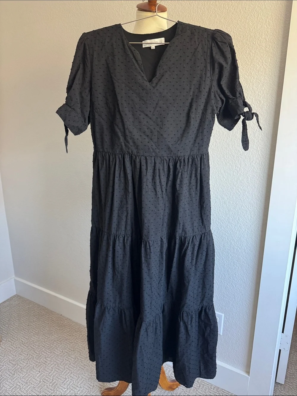 Brass & Roe Clair clip dot dress BLACK - Picture 4 of 4
